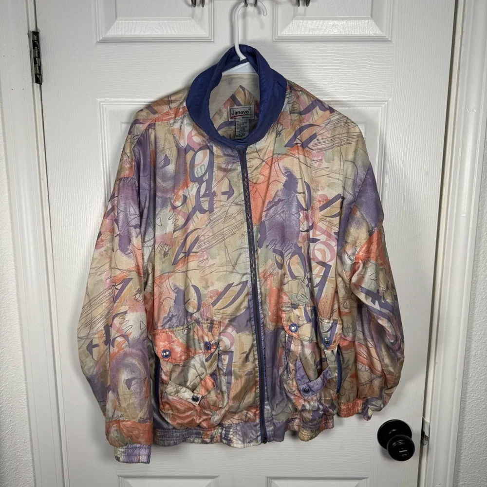Janeve Blue Jacket with Abstract Pattern‎